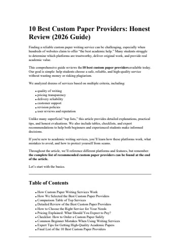 10 Best Custom Paper Providers Honest Review