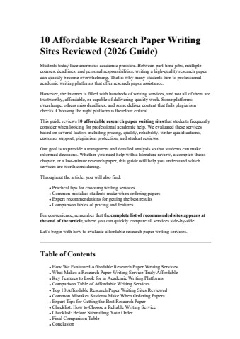 10 Affordable Research Paper Writing Sites Reviewed