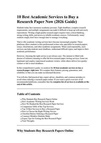 10 Best Academic Services to Buy a Research Paper Now