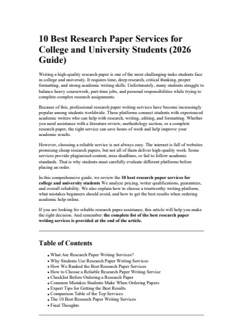 10 Best Research Paper Services for College and University