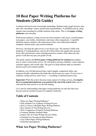 10 Best Paper Writing Platforms for Students