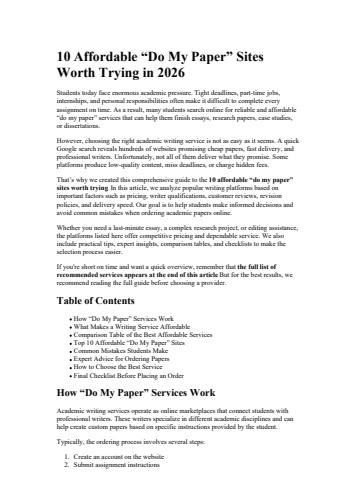 10 Affordable Do My Paper Sites Worth Trying