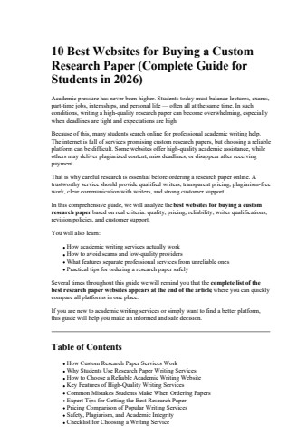 10 Best Websites for Buying a Custom Research Paper