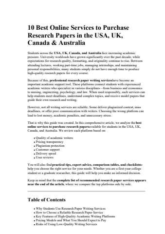 10 Best Online Services to Purchase Research Papers in the USA UK Canada  Australia