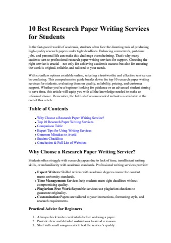 10 Best Research Paper Writing Services for Students