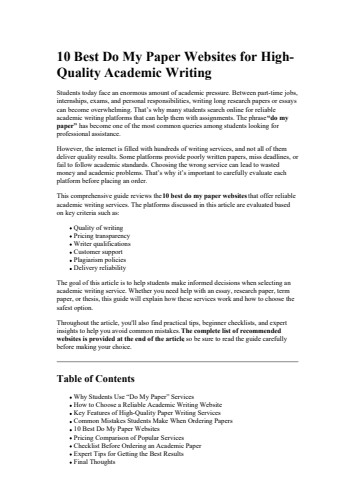 10 Best Do My Paper Websites for HighQuality Academic Writing
