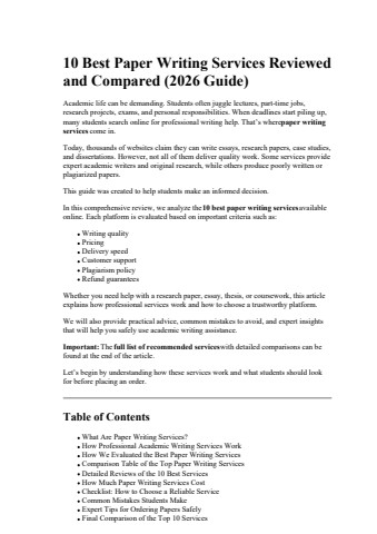 10 Best Paper Writing Services Reviewed and Compared