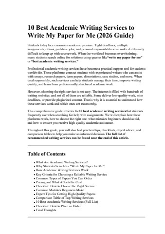 10 Best Academic Writing Services to Write My Paper for Me