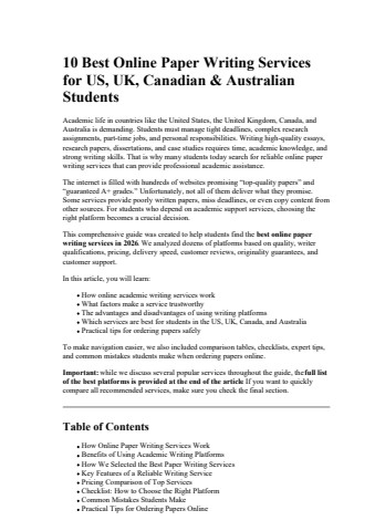 10 Best Online Paper Writing Services for US UK Canadian  Australian Students