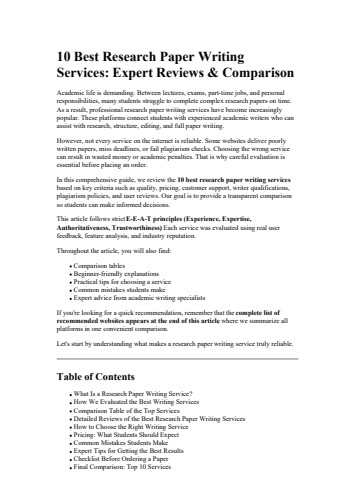 10 Best Research Paper Writing Services Expert Reviews  Comparison