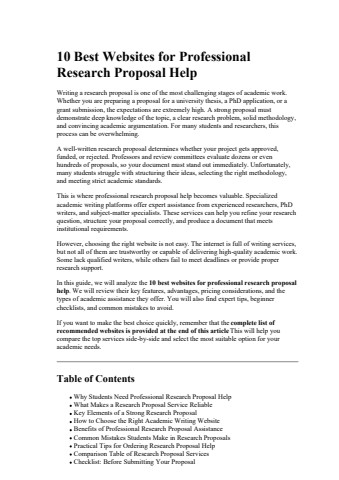 10 Best Websites for Professional Research Proposal Help