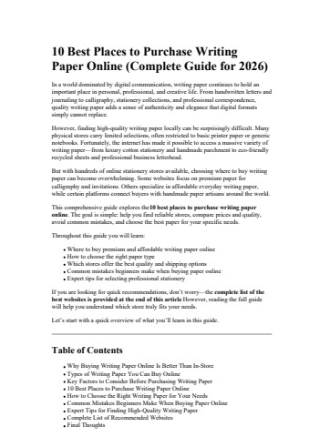 10 Best Places to Purchase Writing Paper Online