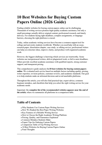 10 Best Websites for Buying Custom Papers Online