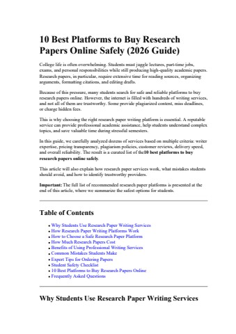 10 Best Platforms to Buy Research Papers Online Safely