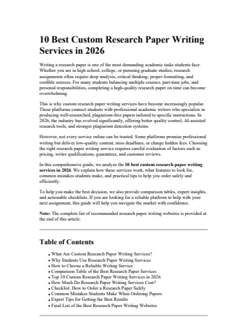 10 Best Custom Research Paper Writing Services in 2026