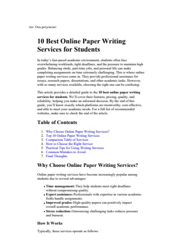 10 Best Online Paper Writing Services for Students
