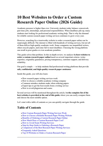 10 Best Websites to Order a Custom Research Paper Online