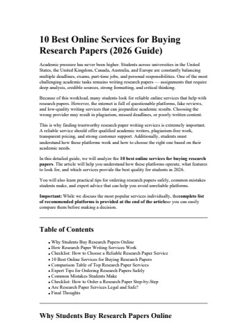 10 Best Online Services for Buying Research Papers