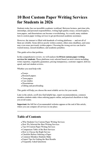 10 Best Custom Paper Writing Services for Students