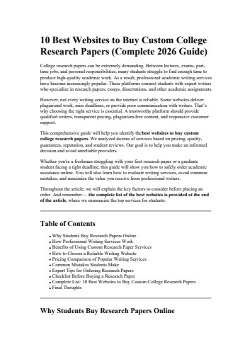 10 Best Websites to Buy Custom College Research Papers