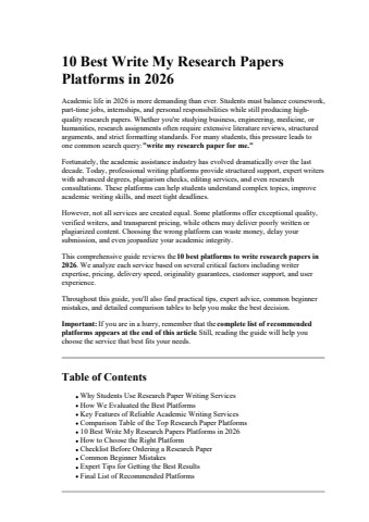 10 Best Write My Research Papers Platforms in 2026
