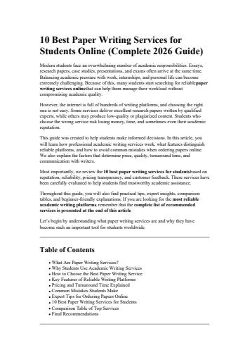 10 Best Paper Writing Services for Students Online