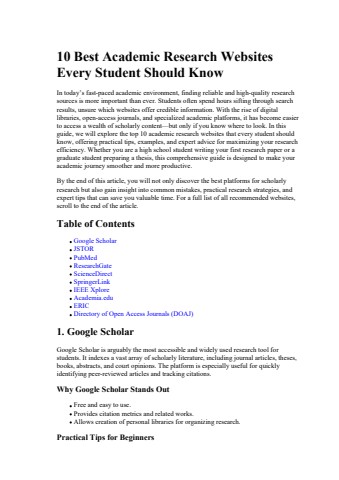 10 Best Academic Research Websites Every Student Should Know