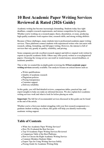 10 Best Academic Paper Writing Services Reviewed  Rated