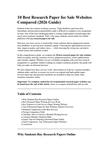 10 Best Research Paper for Sale Websites Compared