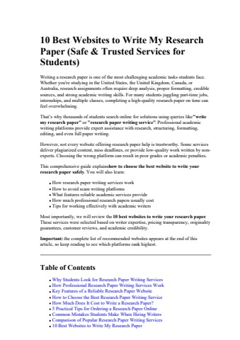 10 Best Websites to Write My Research Paper