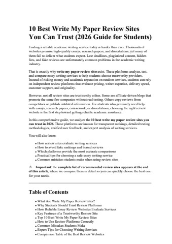 10 Best Write My Paper Review Sites You Can Trust