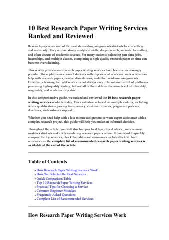 10 Best Research Paper Writing Services Ranked and Reviewed