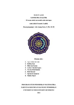BAHAN AJAR GEOMETRI ANALITIK