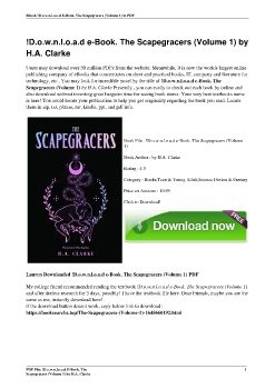 !D.o.w.n.l.o.a.d e-Book. The Scapegracers (Volume 1) by H.A. Clarke