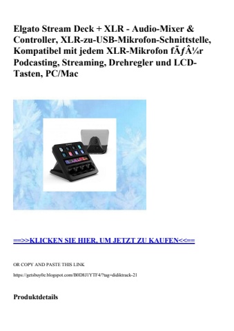 6263 elgato stream deck   xlr - audio-mixer   controller  xlr-zu-usb-mikrofon-schnittstelle  kompatibel