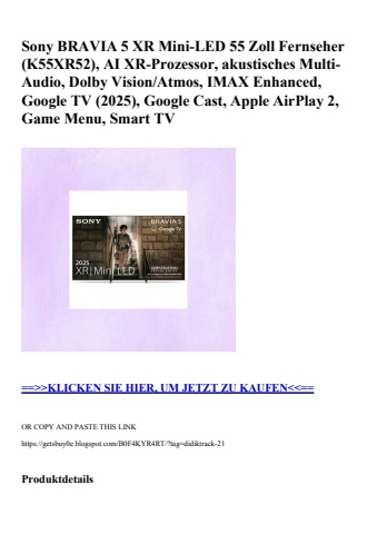 0420 sony bravia 5 xr mini-led 55 zoll fernseher  k55xr52   ai xr-prozessor  akustisches multi-audio  do