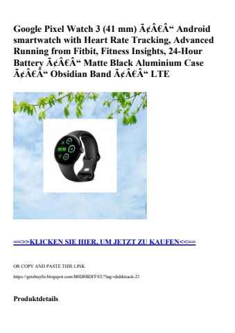 9498 google pixel watch 3  41 mm  ã¢â€â“ android smartwatch with heart rate tracking  advanced running f