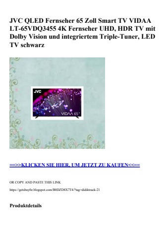 8439 jvc qled fernseher 65 zoll smart tv vidaa lt-65vdq3455 4k fernseher uhd  hdr tv mit dolby vision un
