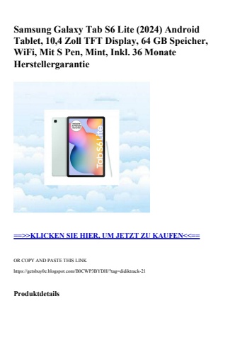 5938 samsung galaxy tab s6 lite  2024  android tablet  10 4 zoll tft display  64 gb speicher  wifi  mit