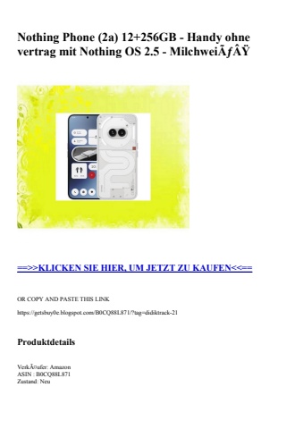 4941 nothing phone  2a  12 256gb - handy ohne vertrag mit nothing os 2