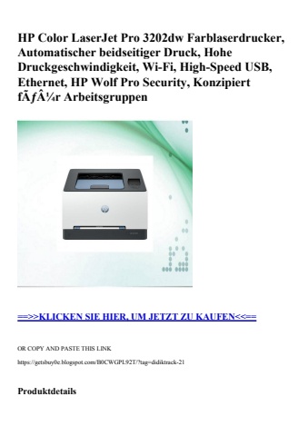 6503 hp color laserjet pro 3202dw farblaserdrucker  automatischer beidseitiger druck  hohe druckgeschwin