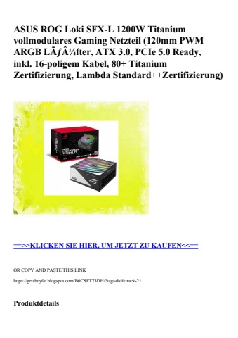 3544 asus rog loki sfx-l 1200w titanium vollmodulares gaming netzteil  120mm pwm argb lãƒâ¼fter  atx 3