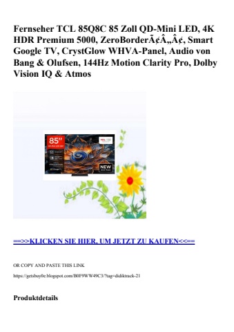 3344 fernseher tcl 85q8c 85 zoll qd-mini led  4k hdr premium 5000  zeroborderã¢â„â¢  smart google tv  cr