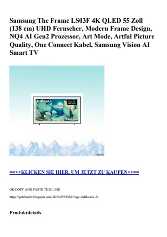 8427 samsung the frame ls03f 4k qled 55 zoll  138 cm  uhd fernseher  modern frame design  nq4 ai gen2 pr