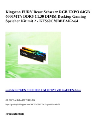 4808 kingston fury beast schwarz rgb expo 64gb 6000mt s ddr5 cl30 dimm desktop gaming speicher kit mit 2