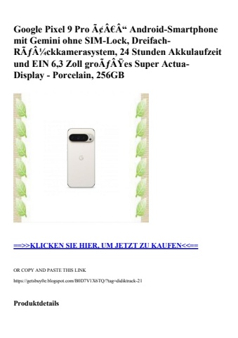 8254 google pixel 9 pro ã¢â€â“ android-smartphone mit gemini ohne sim-lock  dreifach-rãƒâ¼ckkamerasystem