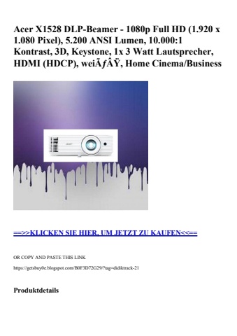 9485 acer x1528 dlp-beamer - 1080p full hd  1