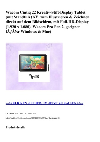2917 wacom cintiq 22 kreativ-stift-display tablet  mit standfuãƒâÿ  zum illustrieren   zeichnen direkt a