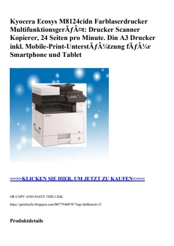 4073 kyocera ecosys m8124cidn farblaserdrucker multifunktionsgerãƒâ¤t  drucker scanner kopierer  24 seit