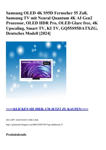 6585 samsung oled 4k s95d fernseher 55 zoll  samsung tv mit neural quantum 4k ai gen2 prozessor  oled hd